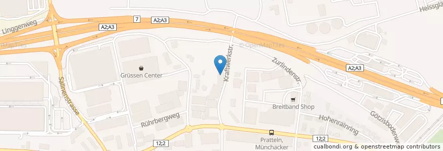 Mapa de ubicacion de Z7 Konzertfabrik en Svizzera, Basilea Campagna, Bezirk Liestal, Pratteln.