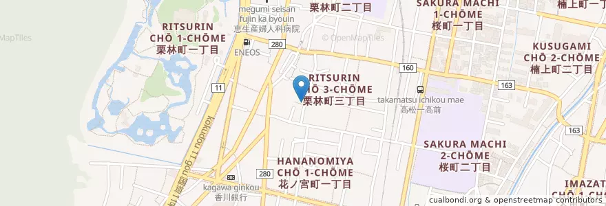 Mapa de ubicacion de 藤ノ木神社 en Japon, Préfecture De Kagawa, 高松市.