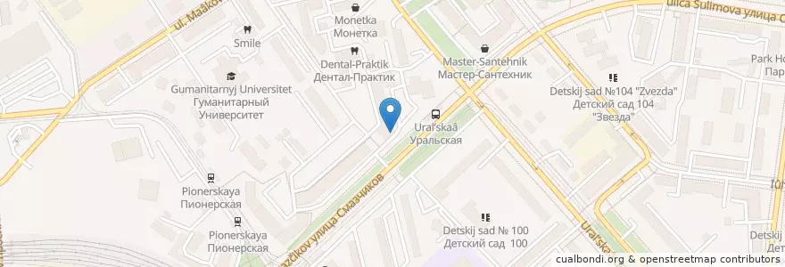Mapa de ubicacion de Почтовое отделение №41 en Russie, District Fédéral De L'Oural, Oblast De Sverdlovsk, Городской Округ Екатеринбург.