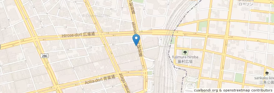 Mapa de ubicacion de 吉野家 en Япония, Мияги, 仙台市, 青葉区.