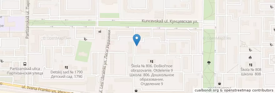 Mapa de ubicacion de Столичные Аптеки en Rússia, Distrito Federal Central, Москва, Западный Административный Округ, Район Кунцево.