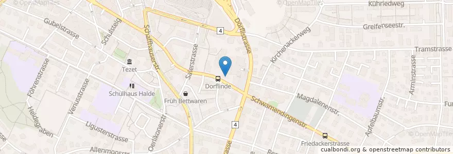 Mapa de ubicacion de Restaurant Dorflinde en Suisse, Zurich, District De Zurich, Zurich.