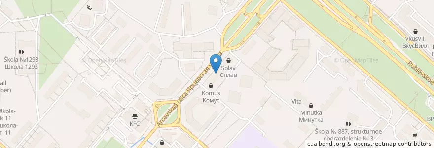 Mapa de ubicacion de Якитория en روسيا, Центральный Федеральный Округ, Москва, Западный Административный Округ, Район Кунцево.