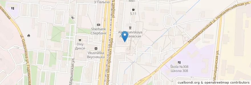 Mapa de ubicacion de Му-Му en روسيا, Центральный Федеральный Округ, Москва, Северо-Восточный Административный Округ, Останкинский Район.