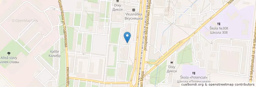 Mapa de ubicacion de Сбербанк en Rússia, Distrito Federal Central, Москва, Северо-Восточный Административный Округ, Останкинский Район.