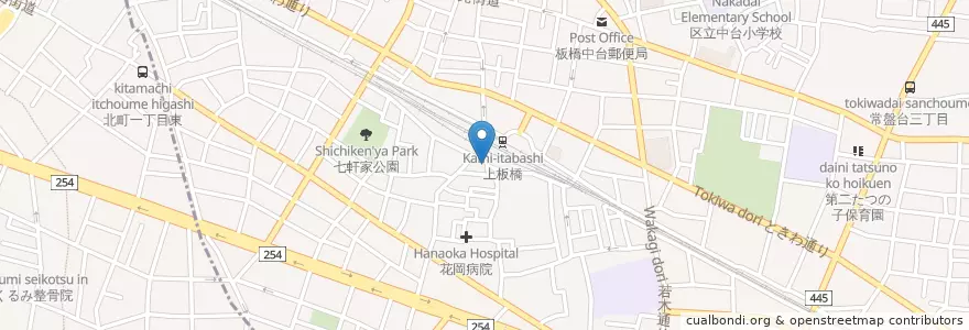 Mapa de ubicacion de 麺処 まんだら屋 en Japan, 東京都, 板橋区.