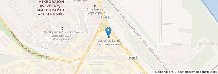 Mapa de ubicacion de Восточная кухня en Rusia, Сибирский Федеральный Округ, Wilayah Novosibirsk, Городской Округ Бердск.