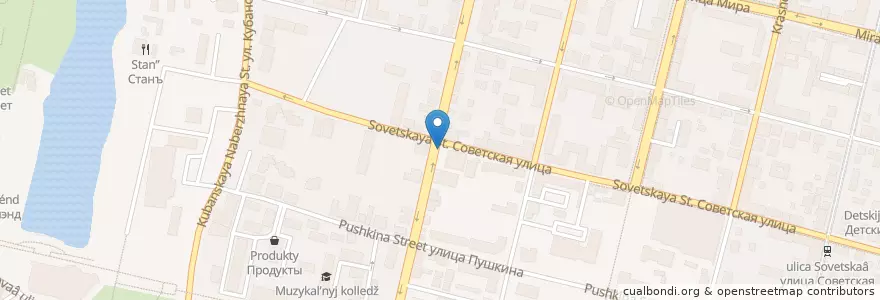 Mapa de ubicacion de Панорама en Rusya Federasyonu, Южный Федеральный Округ, Krasnodar Krayı, Городской Округ Краснодар.