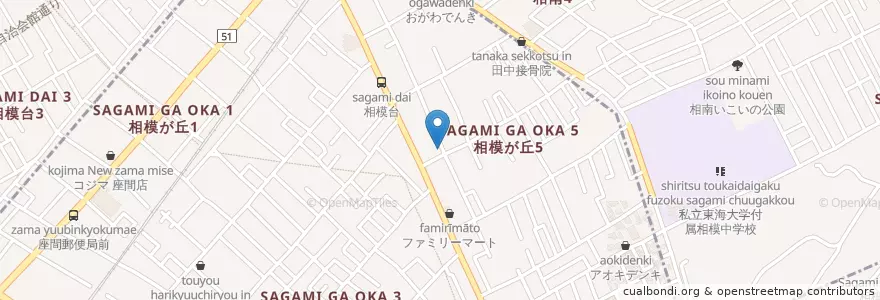 Mapa de ubicacion de 菅谷歯科医院 en Japón, Prefectura De Kanagawa, 相模原市, 南区.