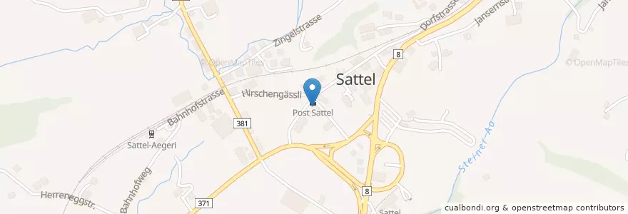 Mapa de ubicacion de Post Sattel en Schweiz/Suisse/Svizzera/Svizra, Schwyz, Schwyz, Sattel.