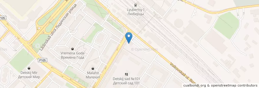 Mapa de ubicacion de Горздрав en روسيا, Центральный Федеральный Округ, محافظة موسكو, Городской Округ Люберцы.