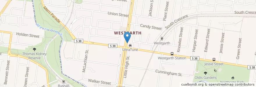 Mapa de ubicacion de Westgarth Pharmacy en Австралия, Виктория, City Of Darebin, City Of Yarra.