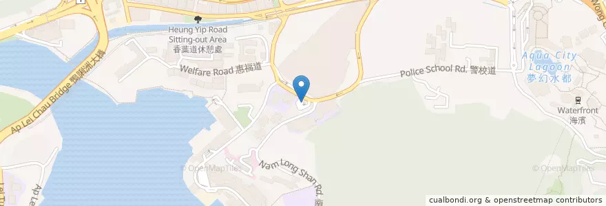Mapa de ubicacion de 黃竹坑 Wong Chuk Hang en China, Guangdong, Hong Kong, Pulau Hong Kong, Wilayah Baru, 南區 Southern District.