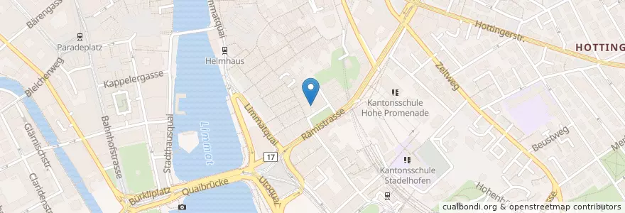 Mapa de ubicacion de Poststelle 8024 Zürich 24 Rämistrasse en Suisse, Zurich, District De Zurich, Zurich.