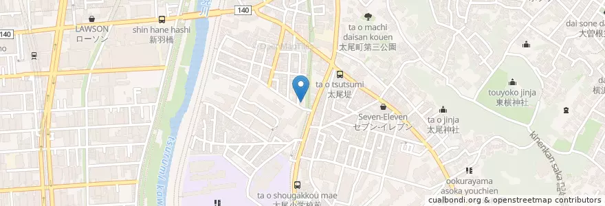 Mapa de ubicacion de 夢うさぎ en Japon, Préfecture De Kanagawa, 横浜市, 港北区.