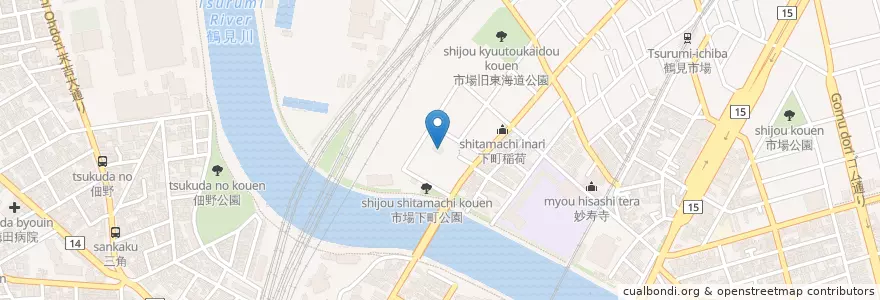 Mapa de ubicacion de 光明山 金剛寺 en Japan, Kanagawa Prefecture, Yokohama, Tsurumi Ward.