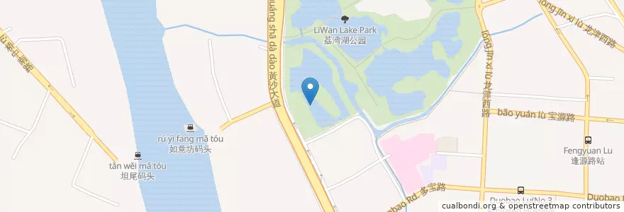 Mapa de ubicacion de 昌华街道 en Китай, Гуандун, Гуанчжоу, 荔湾区, 昌华街道.