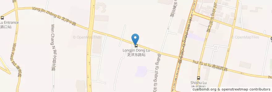Mapa de ubicacion de 龙津街道 en China, Provincia De Cantón, Cantón, 荔湾区, 龙津街道.