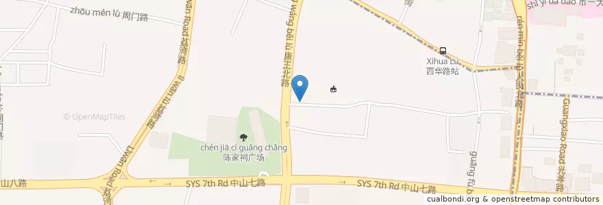 Mapa de ubicacion de 金花街道 en 中国, 広東省, 広州市, 荔湾区, 金花街道.