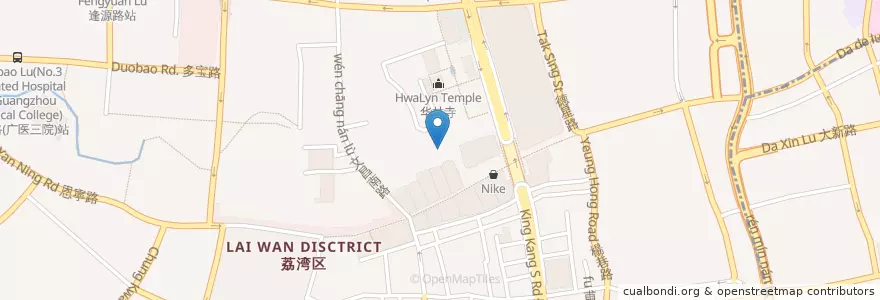 Mapa de ubicacion de 华林街道 en China, Guangdong, Guangzhou City, Liwan District, 华林街道.