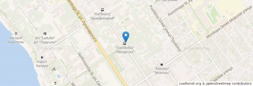 Mapa de ubicacion de Дом отдыха «Звёздочка» en ロシア, 南部連邦管区, クラスノダール地方, Городской Округ Геленджик.