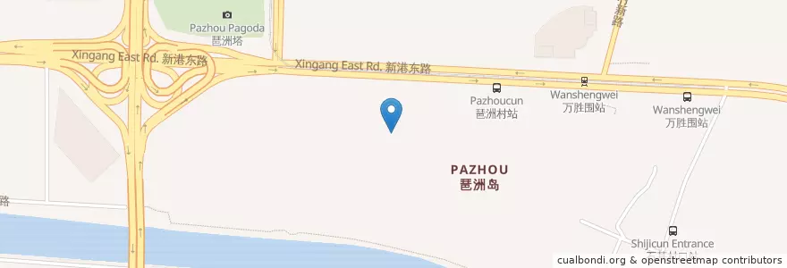 Mapa de ubicacion de 琶洲街道 en China, Cantão, Cantão, 海珠区, 琶洲街道.