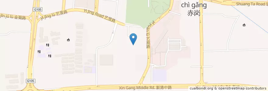 Mapa de ubicacion de 赤岗街道 en Китай, Гуандун, Гуанчжоу, 海珠区, 赤岗街道.