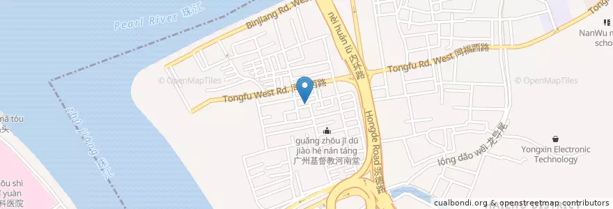 Mapa de ubicacion de 南华西街道 en چین, گوانگ‌دونگ, 广州市, 海珠区, 南华西街道.