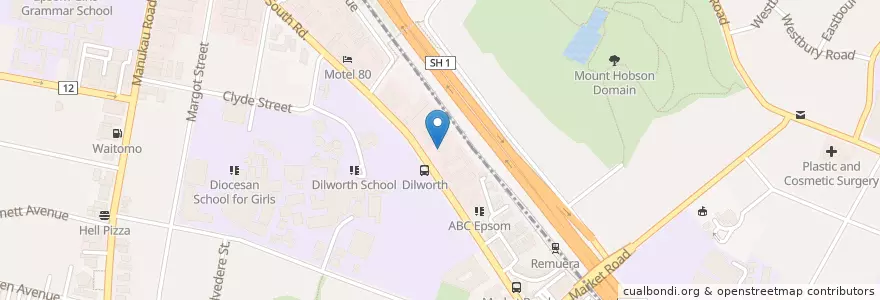 Mapa de ubicacion de Epsom Medical Centre en New Zealand / Aotearoa, Auckland, Albert-Eden.