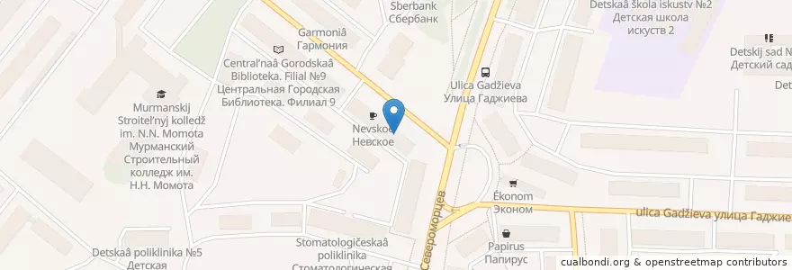 Mapa de ubicacion de Семерочка en Rusia, Северо-Западный Федеральный Округ, Óblast De Múrmansk, Городской Округ Мурманск.