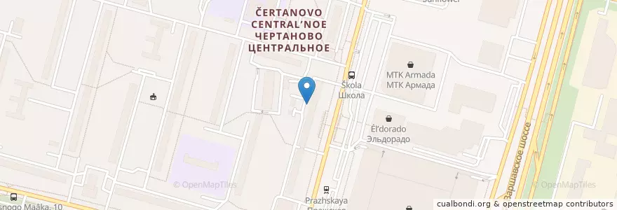 Mapa de ubicacion de Čertanovo Central'noe en Russia, Distretto Federale Centrale, Москва, Южный Административный Округ, Čertanovo Central'noe.
