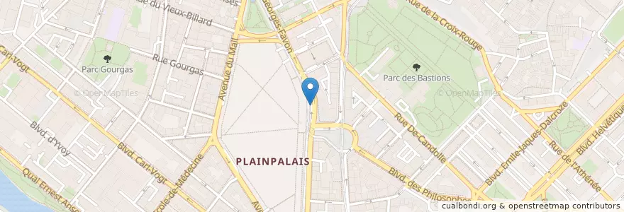 Mapa de ubicacion de Plaine de Plainpalais en Zwitserland, Genève, Genève, Genève.