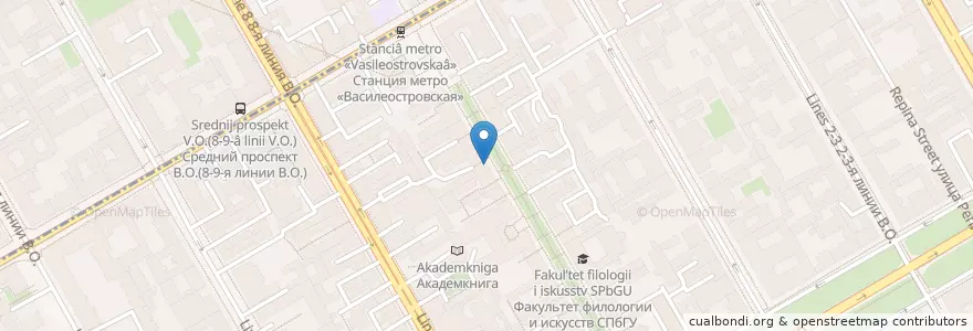 Mapa de ubicacion de Felicita en Russia, Northwestern Federal District, Leningrad Oblast, Saint Petersburg, Василеостровский Район, Округ № 7.