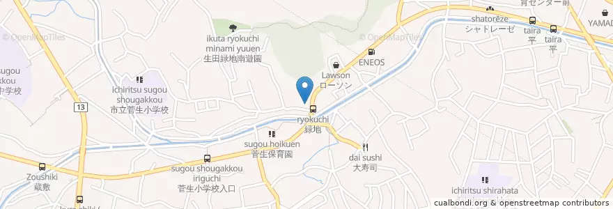 Mapa de ubicacion de 安楽亭 en Jepun, 神奈川県, 川崎市, 宮前区.