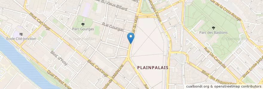 Mapa de ubicacion de Plaine de Plainpalais en Швейцария, Женева, Женева, Genève.