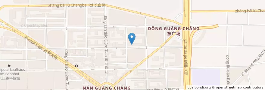 Mapa de ubicacion de Nanguang Subdistrict en China, Jilin, Changchun City, Kuancheng District, Nanguang Subdistrict.
