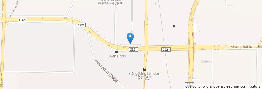 Mapa de ubicacion de 南门街道 en 中国, 広西チワン族自治区, 桂林市, 象山区, 南门街道.