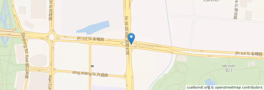 Mapa de ubicacion de 冼村街道 en China, Guangdong, Guangzhou, 天河区, 冼村街道.