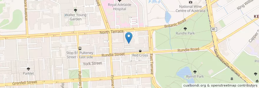 Mapa de ubicacion de Fresh 92.7 en Australie, Australie Méridionale, Adelaide, Adelaide City Council.