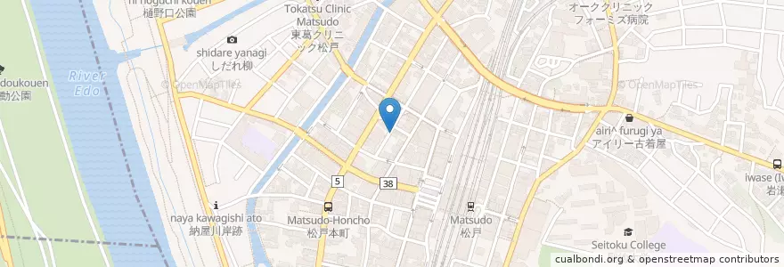 Mapa de ubicacion de 太陽歯科 en 日本, 千葉県, 松戸市.