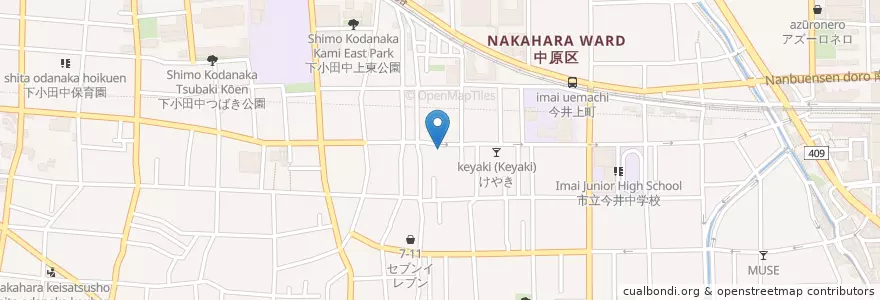 Mapa de ubicacion de 珍々亭 (Chin Chin Tei) en Japan, Präfektur Kanagawa, 川崎市, 中原区.