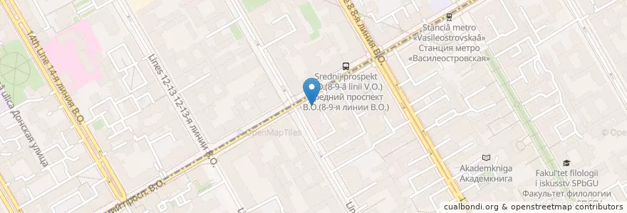 Mapa de ubicacion de Под гвоздём en Russie, District Fédéral Du Nord-Ouest, Oblast De Léningrad, Saint-Pétersbourg, Василеостровский Район.