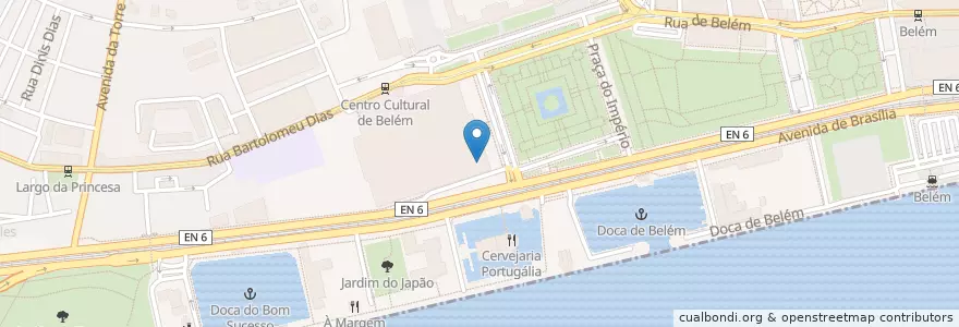 Mapa de ubicacion de Este-Oeste en 葡萄牙, Área Metropolitana De Lisboa, Lisboa, Grande Lisboa, Belém.