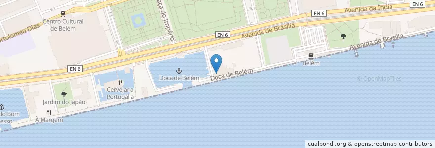 Mapa de ubicacion de Restaurante Marisqueira en Portugal, Metropolregion Lissabon, Lissabon, Großraum Lissabon, Belém.