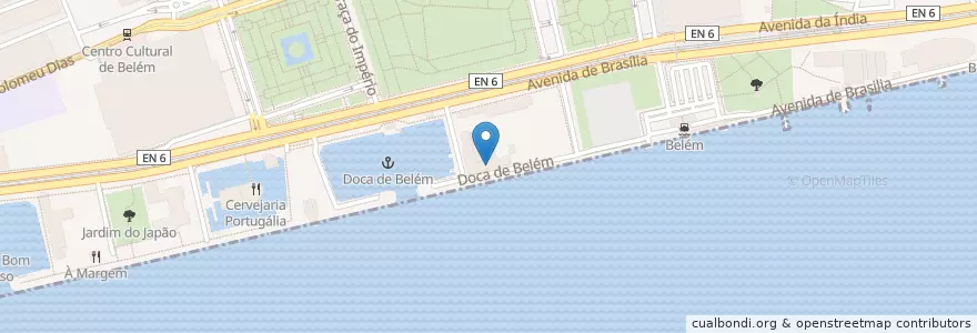 Mapa de ubicacion de Clube Naval de Lisboa en Portugal, Área Metropolitana De Lisboa, Lisboa, Grande Lisboa, Belém.