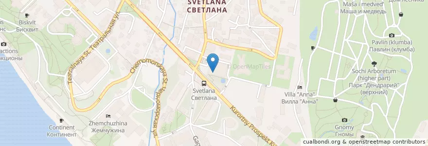 Mapa de ubicacion de Аптека 36,6 en Rússia, Distrito Federal Do Sul, Krai De Krasnodar, Городской Округ Сочи.