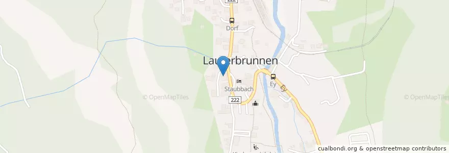 Mapa de ubicacion de Gemeindeverwaltung Lauterbrunnen en スイス, ベルン, Verwaltungsregion Oberland, Verwaltungskreis Interlaken-Oberhasli, Lauterbrunnen.