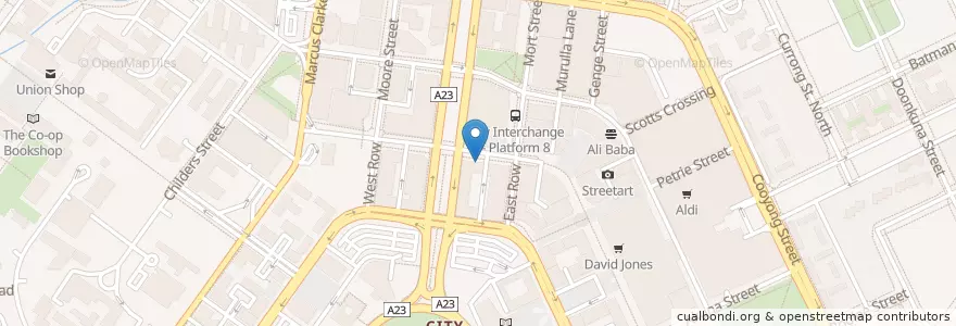 Mapa de ubicacion de Scientology en Avustralya, New South Wales, Australian Capital Territory, District Of Canberra Central.