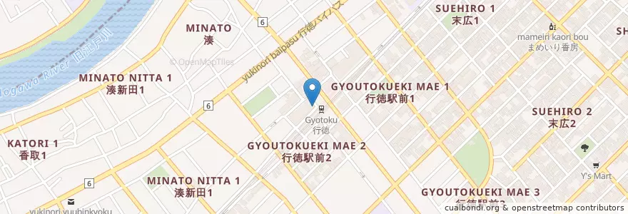 Mapa de ubicacion de 博多ラーメン 然屋 en Japan, 千葉県, 市川市.