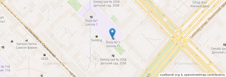 Mapa de ubicacion de Школа №11 en 러시아, Центральный Федеральный Округ, Москва, Юго-Западный Административный Округ, Гагаринский Район.